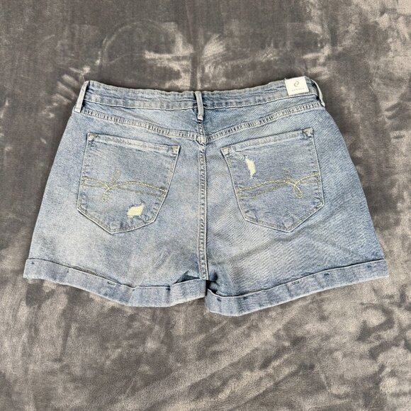 DENIZEN From Levi’s MOM SHORTS Size 15 W32 Distressed Denim Cuffed Juniors Women - Picture 9 of 10